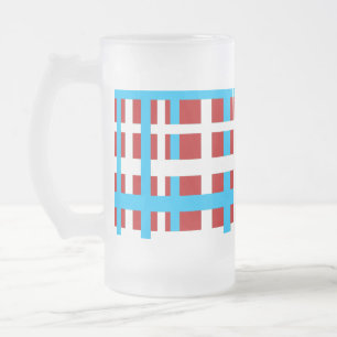 Interlocking Stripes White Red Light Blue Matglas Bierpul