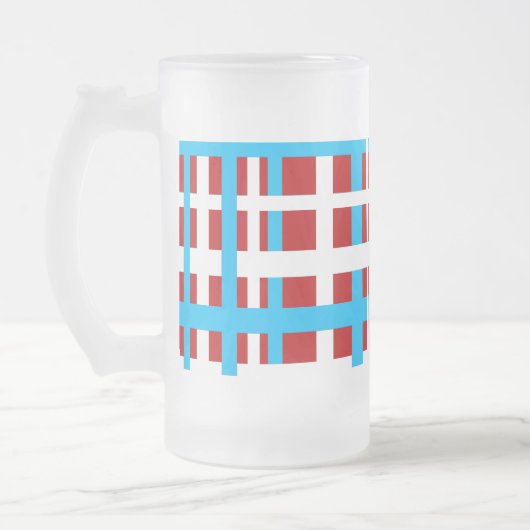Interlocking Stripes White Red Light Blue Matglas Bierpul (Links)
