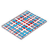Interlocking Stripes White Red Light Blue Notitieboek (Linkerzijde)