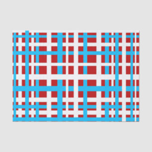 Interlocking Stripes White Red Light Blue Tissuepapier