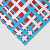 Interlocking Stripes White Red Light Blue Tissuepapier (Detail)