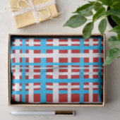 Interlocking Stripes White Red Light Blue Tissuepapier (Geschenk)