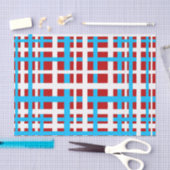 Interlocking Stripes White Red Light Blue Tissuepapier (Craft)