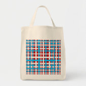 Interlocking Stripes White Red Light Blue Tote Bag (Voorkant)