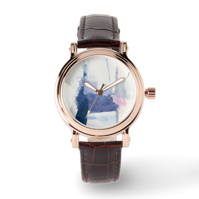 Interlude | Abstract in blauw Horloge (Voorkant)