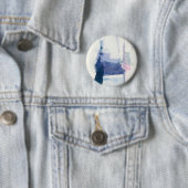 Interlude | Abstract in blauw Ronde Button 5,7 Cm (In situ)