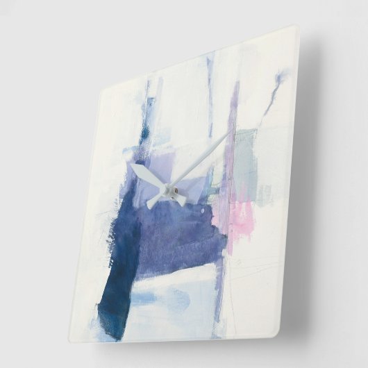 Interlude | Abstract in blauw Vierkante Klok (Hoek)