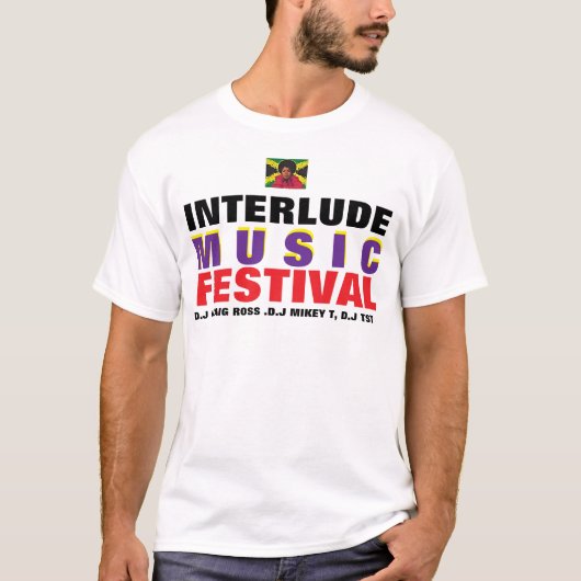 INTERLUDE MUZIEKFESTIVAL Mannen Basic T-Shirt (Voorkant)