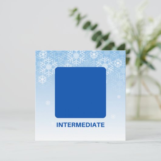 Intermediate Skier Blue Square Note Kaart (Staand voorkant)