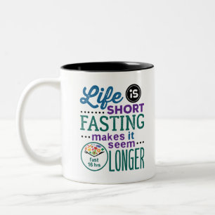 Intermitterend Fasting OMAD Funny Quote Tweekleurige Koffiemok