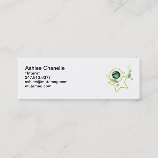 Intern B-kaart Mini Visitekaartje (Voorkant)