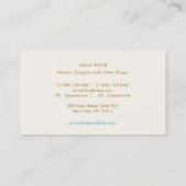 Intern design Franse stoel FAUX Linen Visitekaartje (Achterkant)