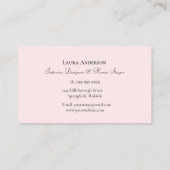 Intern design Roze Franse stoel Visitekaartje (Achterkant)