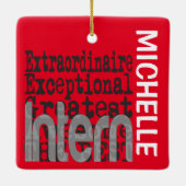 Intern Extraordinaire CUSTOM Keramisch Ornament (Achterkant)