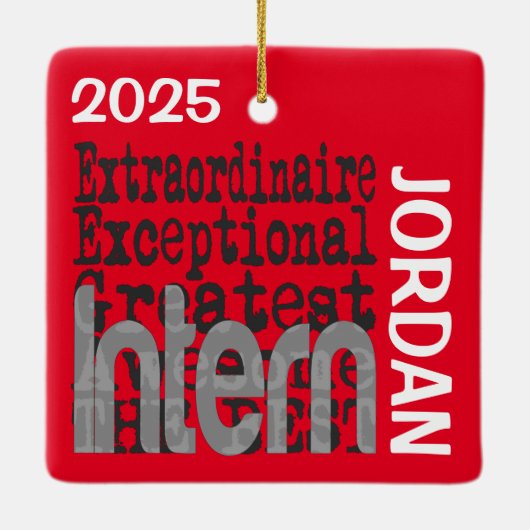 Intern Extraordinaire CUSTOM Keramisch Ornament (Achterkant)