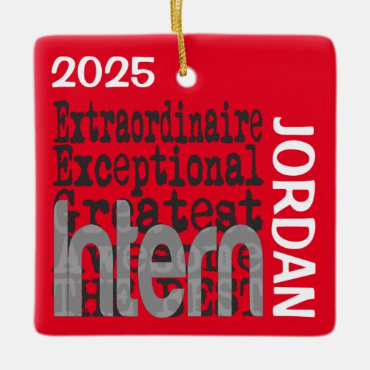 Intern Extraordinaire CUSTOM Keramisch Ornament (Voorkant)