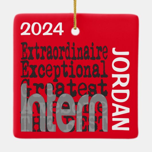 Intern Extraordinaire CUSTOM Keramisch Ornament (Achterkant)