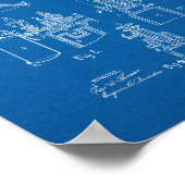 Intern motorpatent voor verbranding - blauwdruk poster (Hoek)