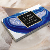 Intern ontwerp blauw agaat Stone Modern Visitekaartje