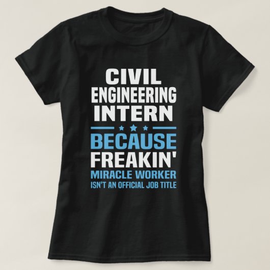 Intern voor civiele techniek t-shirt (Design voorkant)