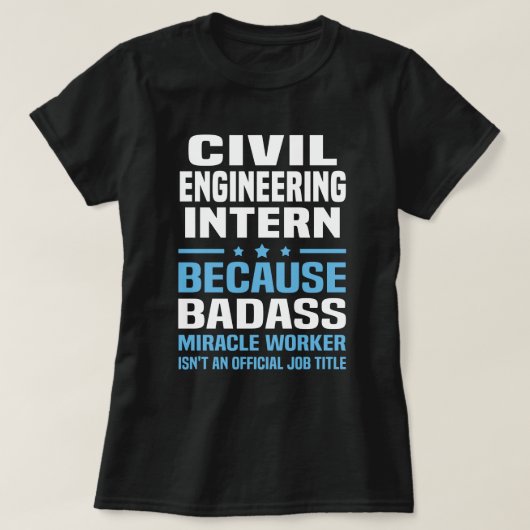Intern voor civiele techniek t-shirt (Design voorkant)