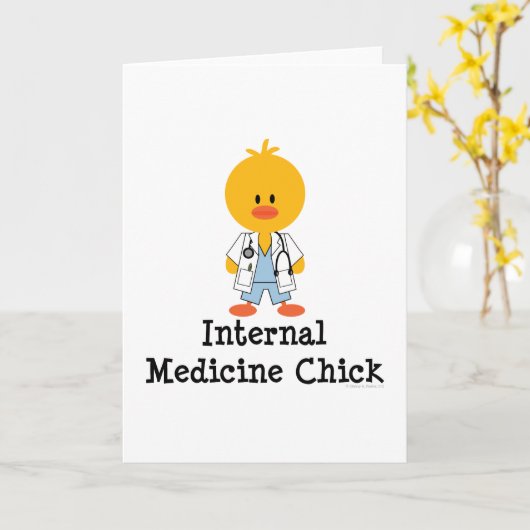 Internal Medicine Chick Wenskaart Kaart (Gele Bloem)