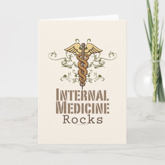 Internal Medicine Rocks Caduceus-Wenskaart Kaart (Voorkant)