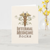 Internal Medicine Rocks Caduceus-Wenskaart Kaart (Gele Bloem)