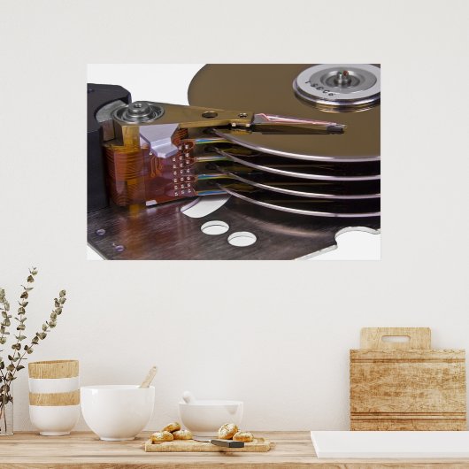 Internals van een vaste schijf poster (Keuken)