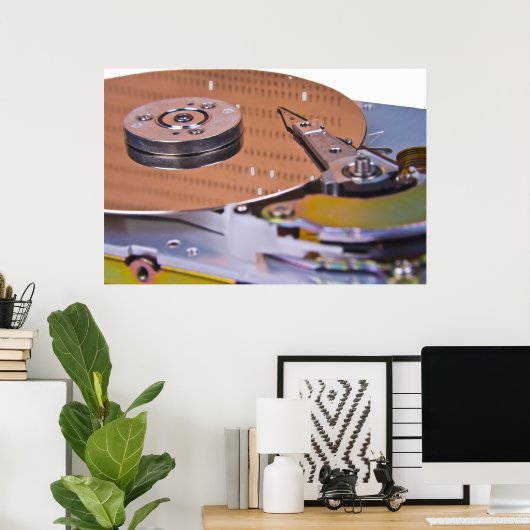 Internals van een vaste schijf poster (Thuiskantoor)