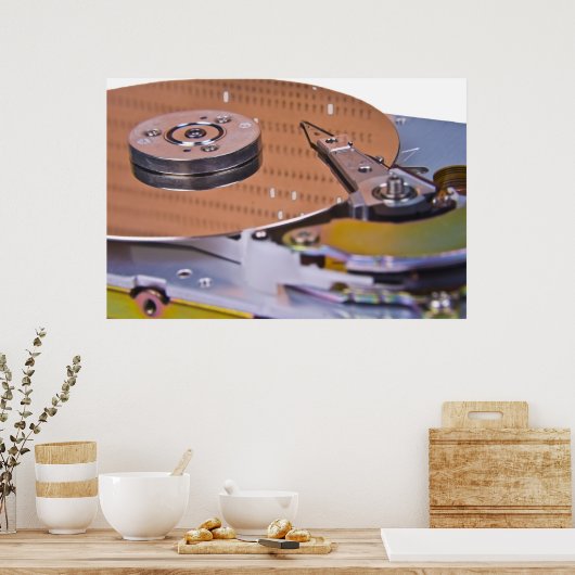 Internals van een vaste schijf poster (Keuken)