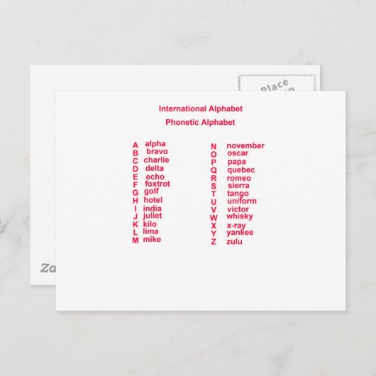 Internationaal Alfabet Briefkaart (Voorkant / Achterkant)