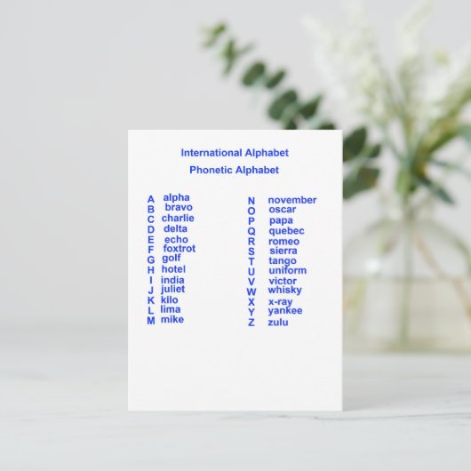 Internationaal Alfabet Briefkaart (Staand voorkant)