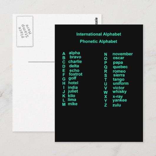 Internationaal Alfabet Briefkaart (Voorkant / Achterkant)