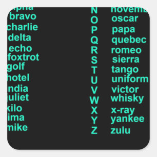 Internationaal Alfabet Vierkante Sticker