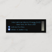 Internationaal Atoomagentschap Premium Grey Busine Mini Visitekaartje (Achterkant)