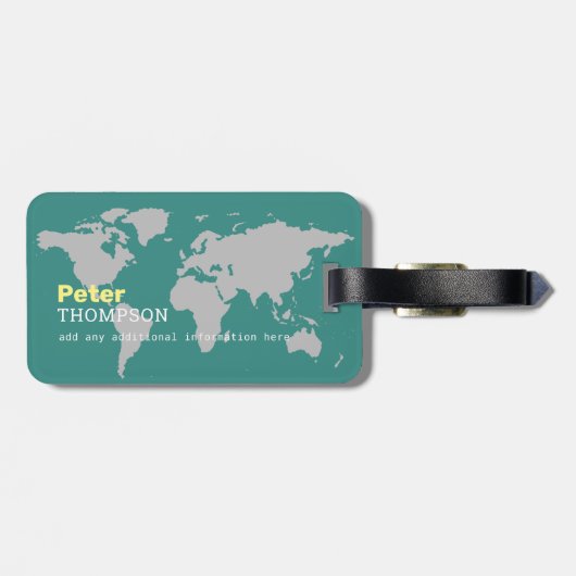 internationaal bagagelabel voor reizen met naam (Achterkant horizontaal)