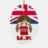 Internationaal - Brits meisje - SRF Keramisch Ornament (Voorkant)