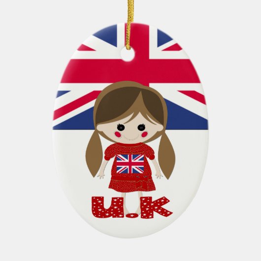 Internationaal - Brits meisje - SRF Keramisch Ornament (Voorkant)