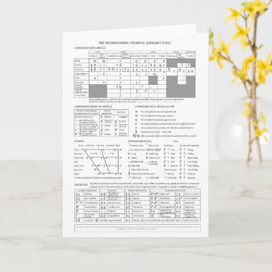 Internationaal fonetisch alfabet kaart (Gele Bloem)