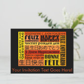 Internationaal Happy Birthday-ontwerp Kaart (Staand voorkant)