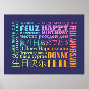 Internationaal Happy Birthday-ontwerp Poster