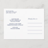 Internationaal > Japans | Crested ibis Blue Weddin Aankondigingskaart (Achterkant)