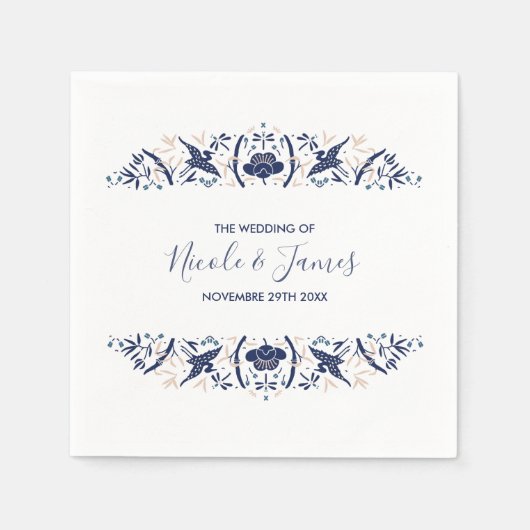 Internationaal > Japans | Crested ibis Lotus geper Servet (Voorkant)