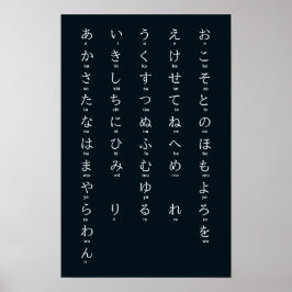 Internationaal > Japans | Hiragana Alphabet ひらがな D Poster
