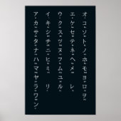 Internationaal > Japans | Katakana Alphabet カタカナ D Poster (Voorkant)