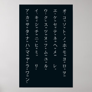 Internationaal > Japans   Katakana Alphabet カタカナ D Poster