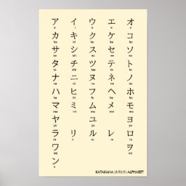 Internationaal > Japans | Katakana Alphabet カタカ ナ Poster