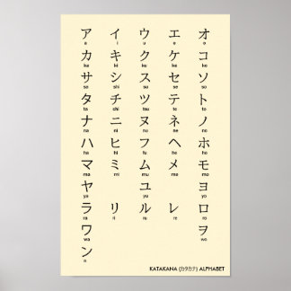 Internationaal > Japans | Katakana Alphabet カタカ ナ Poster
