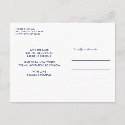 Internationaal > Japans | Koi Fish Blue Wedding Sa Aankondigingskaart (Achterkant)